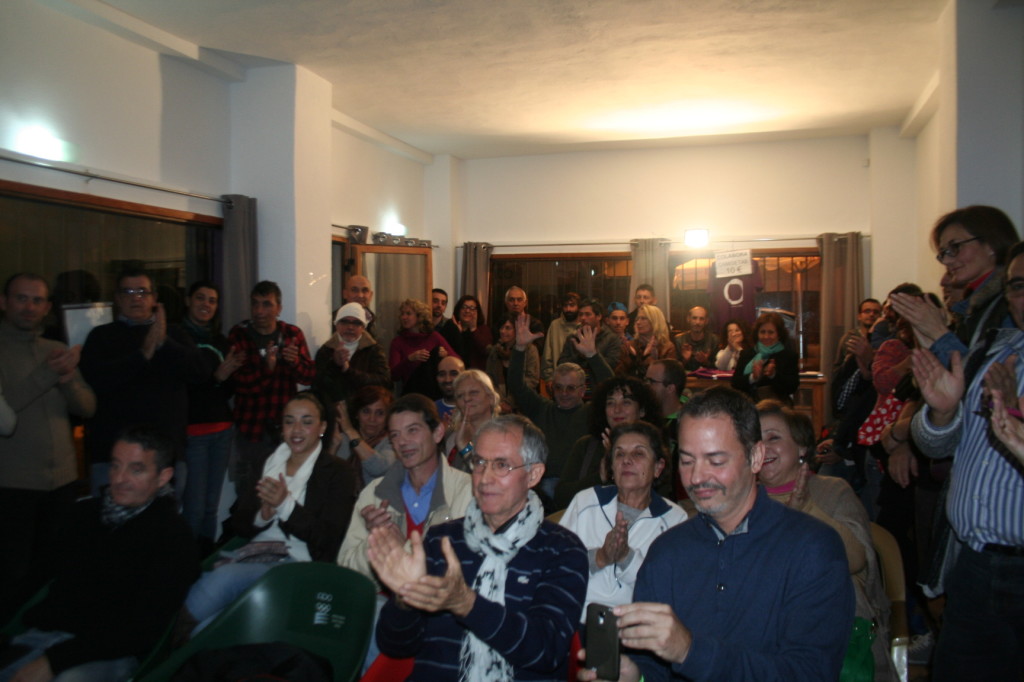 Imagen de los asistentes a la presentación de la candidatura de Manuel González 'Lolo' a la secretaría general de Podemos
