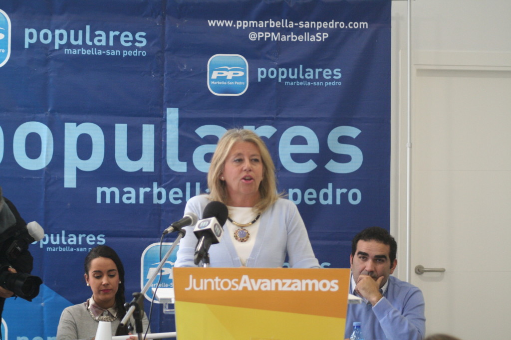 La presidenta del PP de Marbella, Ángeles Muñoz, durante su intervención en el Comité Ejecutivo de este martes
