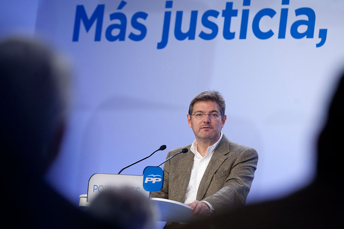 El ministro de Justicia, Rafael Catalá, durante un acto del Partido Popular, en imagen de archivo. FOTO/ web PP nacional