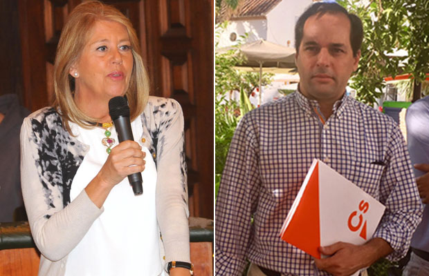 A la izquierda la alcaldesa de Marbella, Ángeles Muñoz y a la derecha el coordinador local de Ciudadanos, Francisco Gómez. FOTOS/ MARBELLA CONFIDENCIAL