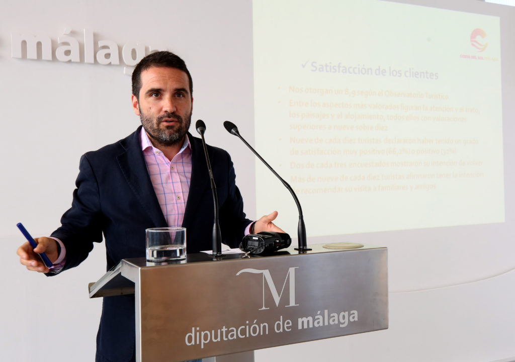 El diputado provincial Jacobo Florido, consejero de Turismo Costa del Sol, este miércoles en rueda de prensa. FOTO/ málaga.es