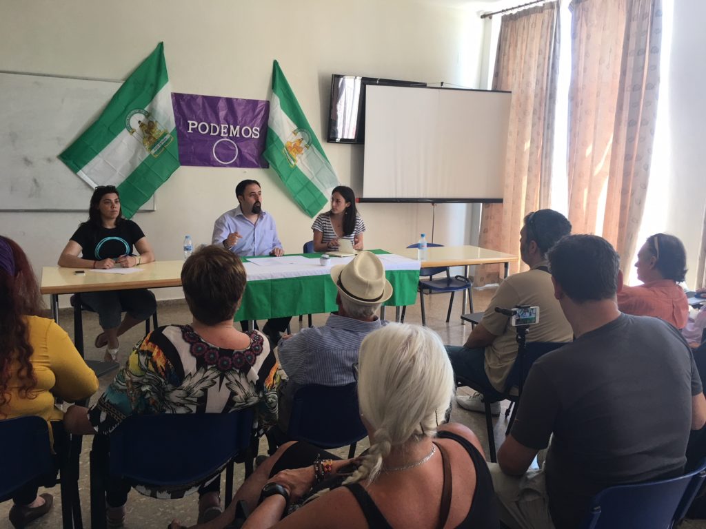 Imagen del acto celebrado el pasado viernes en Marbella para presentar la candidatura de Marco Arafat a la secretaría general de Podemos en Marbella. FOTO/ Marbella Confidencial
