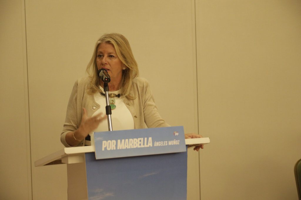 La presidenta del PP de Marbella y alcaldesa en funciones, Ángeles Muñoz, este martes durante su intervención en el Comité Ejecutivo del PP. FOTO/ MC