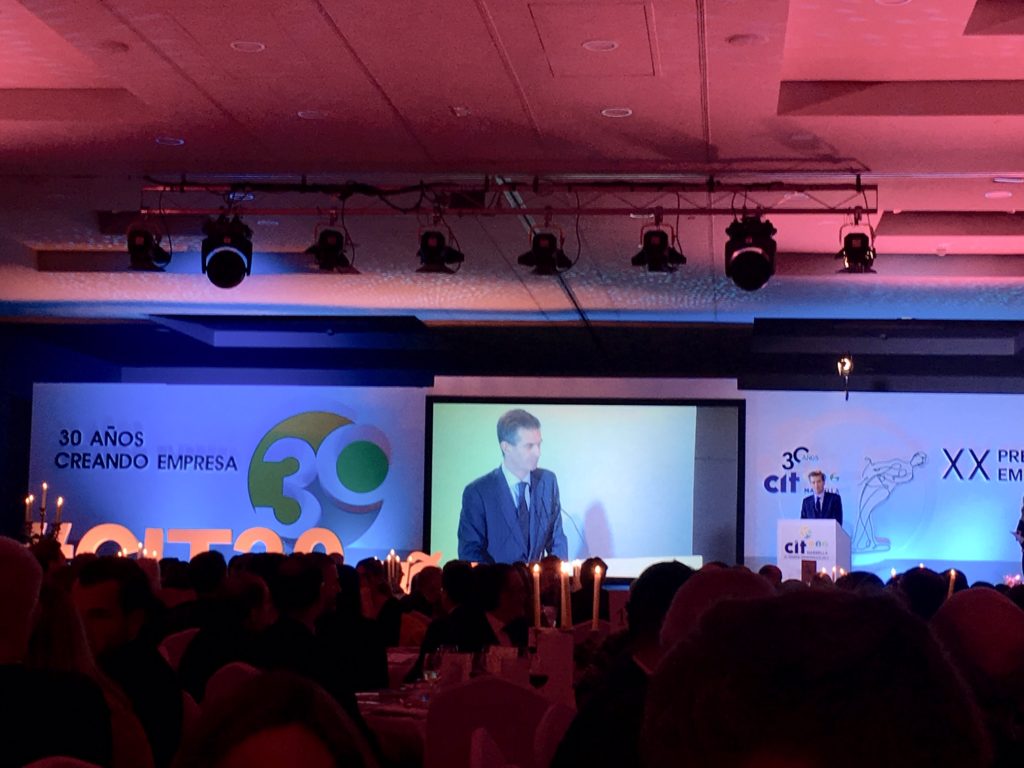 El presidente del CIT, Juan José González, durante su discurso este viernes en la gala celebrada en Puente Romano. FOTO/ MC