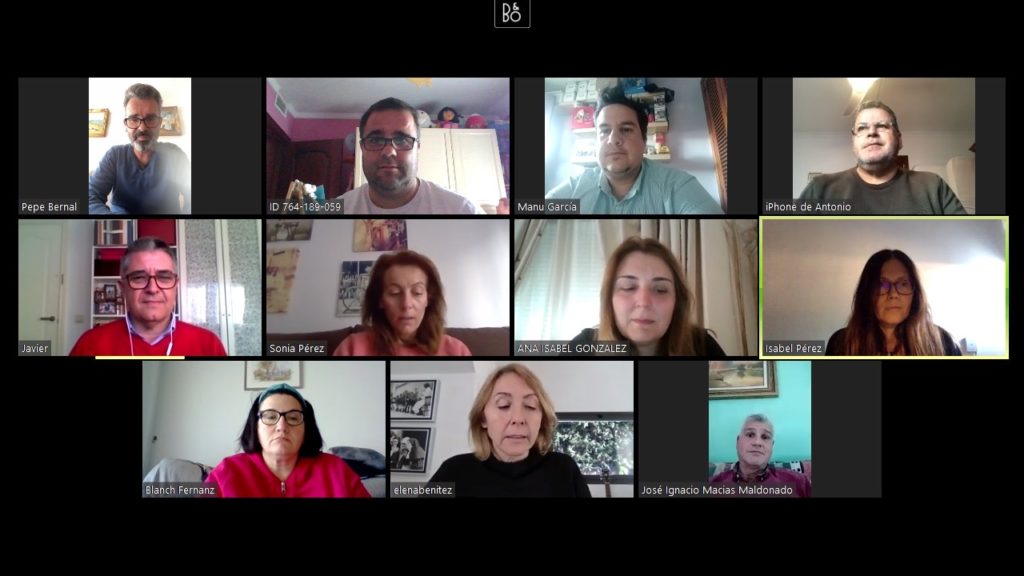 Imagen de la videoconferencia mantenida por los concejales del PSOE de Marbella. FOTO/ PSOE Marbella