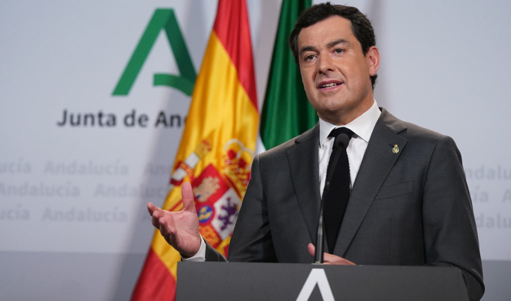 El presidente de la Junta, Juanma Moreno, durante una comparecencia reciente. FOTO/ Junta de Andalucía
