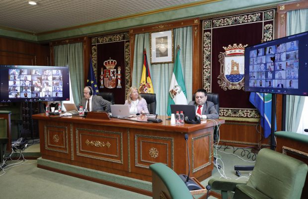 Imagen del pleno telemático extraordinario que ha tenido lugar este lunes. FOTO/ Ayto de Marbella